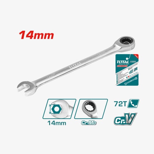 TOTAL Ratchet Spanner 14 mm (TCSPAR141)
