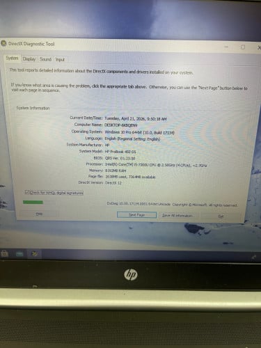 Laptop họ 450G5 sale 145$