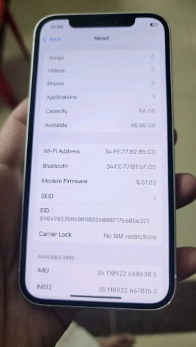 iPhone 12 64g សាណុំស៊ីន អេក្រង់ស៊ីន %ថ្មខ្ពស់