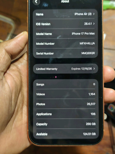 Iphone 17PM LL 256G 99% ថ្មធំកាន់សាហាវ