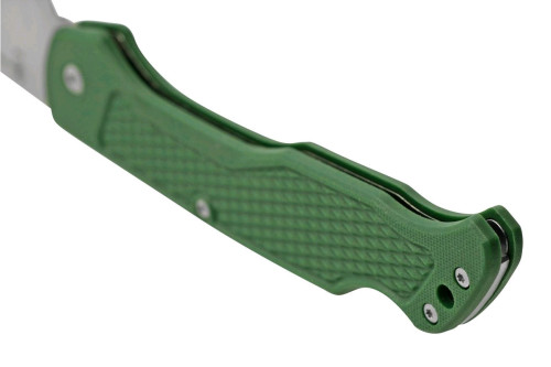 Ontario Camp Plus Folding Santoku Knife 4.25" Satin Blade, OD Green GFN Handle, Lockback - 4305