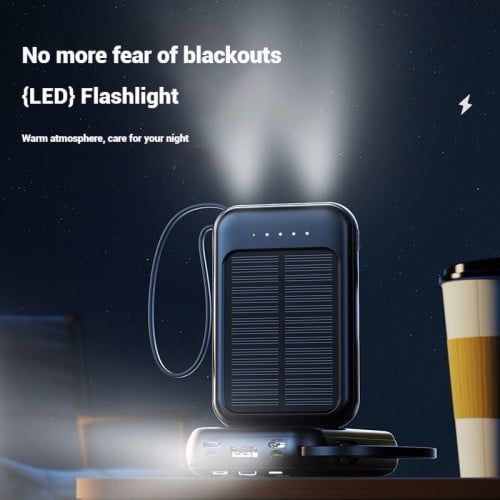 SOLAR POWER BANK BUILT IN WITH CABLE 10000mAh