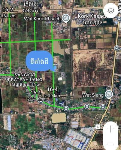 ដីលក់ ចុះ២០០មពីផ្លូវក្រវ៉ាត់ទី៣