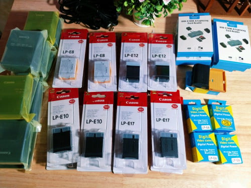 ថ្មថ្មី Canon LP-E6, E17, E12, R10, E8
