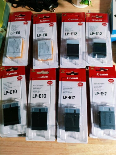 ថ្មថ្មី Canon LP-E6, E17, E12, R10, E8