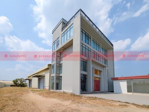 4-Story Office & Warehouse For Lease On A Concrete Road In Sen Sok