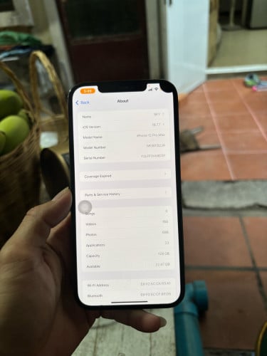 Iphone12pro max 128G LL Sim2 ESIM អត់ស្គេនជាំអេក្រង់និងបែកខ្នង