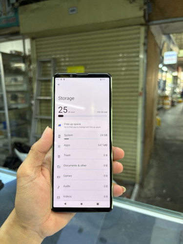 Sony Xperia1Mark3 256G Ram12G Sim1 សានុំស្រុីន បែកខ្នង
