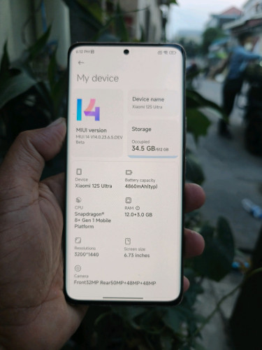 Xiaomi 12s Ultra 12g/512g_CH(វៃដូរបាន)👉$295
