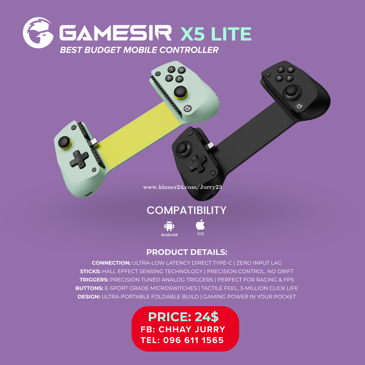 GameSir X5 Lite Type-C Mobile Gaming Controller