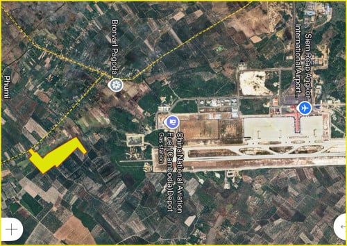 ដីលក់12h.a ជិតប្រលានយន្តហោះថ្មីសៀមរាប