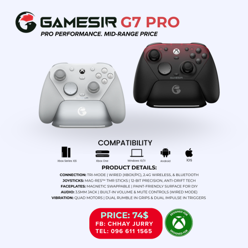 GameSir G7 Pro Tri-Mode Xbox Wired, PC & Mobile Wireless Controller
