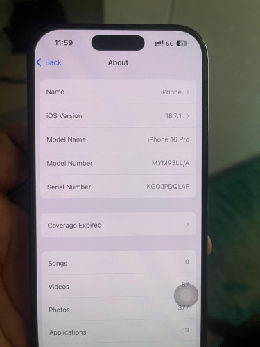 Iphone 16 pro 128gb for sale only issue display black dot only other things working correctly