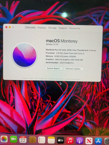 Macbook Pro Year2016 Touch Bar