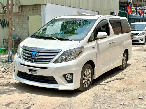 TOYOTA ALPHARD 2012 Hybrid Full Option ពណ៌ស ក្នុងខ្មៅ