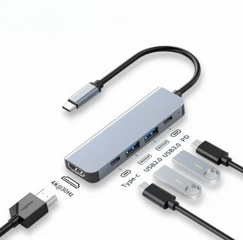 USB-C Hub 8 in 1 with HDMI (4K) – Perfect for Study & Work