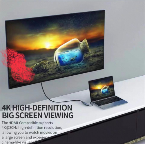 USB-C Hub 8 in 1 with HDMI (4K) โ Perfect for Study & Work