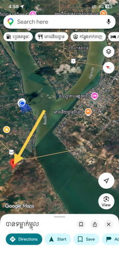 ដីនៅស្ទឹងត្រែងក្បាល30mជិតទីរួមខេត្ត2km
