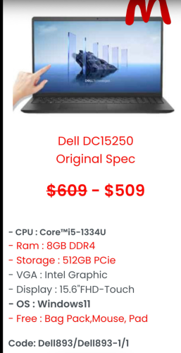 Dell DC15250 { I5-8GB-512GB-15.6touch}