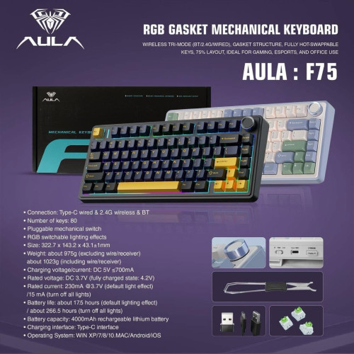 Keyboard Gaming brand Aula ទើបចូលស្តុកថ្មី ថ្មីប្រអប់ អីវ៉ាន់មាននៅក្នុងស្តុក បងៗ មានការធានា1ឆ្នាំពេញ