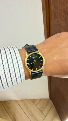 Original Rare Vintage SEIKO Galaxy Quartz Dress Watch Black Dial SGP 1983 - (Condition 90%)