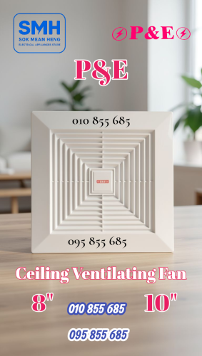កង្ហារបឺតពិដាន P&E Ceiling Ventilating Fan _ 8" / 10"