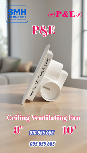 កង្ហារបឺតពិដាន P&E Ceiling Ventilating Fan _ 8" / 10"