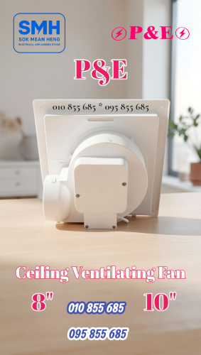 កង្ហារបឺតពិដាន P&E Ceiling Ventilating Fan _ 8" / 10"