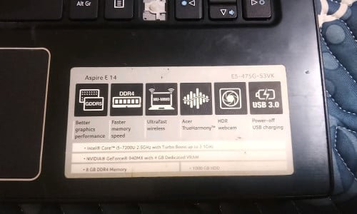 Acer aspire E14 broken screen, baterry and no RAM
