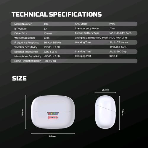 Fantech TX4 Mithril ANC True Wireless Earbuds
