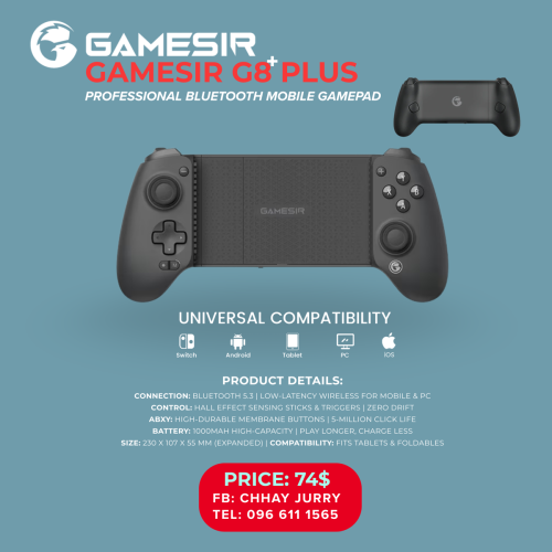 GameSir G8 Plus Bluetooth Stretchable Mobile Gamepad