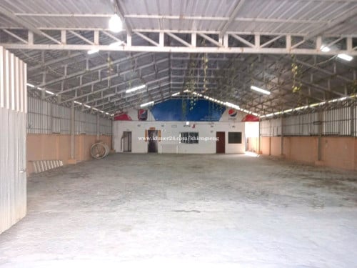 ឃ្លាំងជួល ទំហំឃ្លាំង 15*40  នៅជាប់ផ្លូវស៊ុបរំដួល ផ្លូវបេតុងទំហំ25m