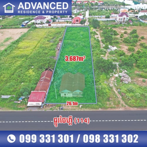 ដី នៅលើផ្លូវថៃហ្គឺ មានផ្លូវមុខក្រោយ សង្កាត់ព្រែកឯង ខណ្ឌច្បារអំពៅ ត្រូវការលក់បន្ទាន់ខ្លាំង