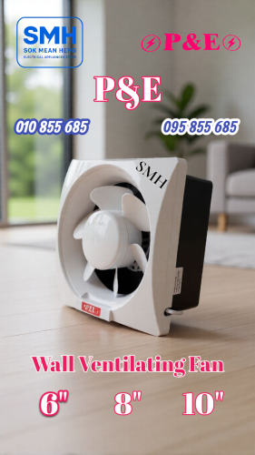 កង្ហារបឺត_ជញ្ជាំង P&E Wall Ventilating Fan _ 6" / 8" / 10"