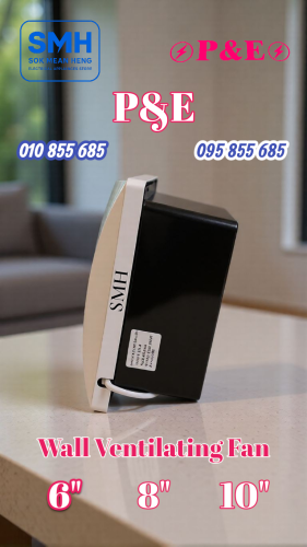 កង្ហារបឺត_ជញ្ជាំង P&E Wall Ventilating Fan _ 6" / 8" / 10"