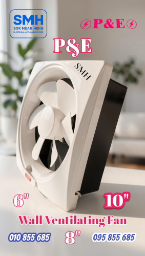 កង្ហារបឺត_ជញ្ជាំង P&E Wall Ventilating Fan _ 6" / 8" / 10"