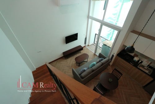 Duplex style 1 bedroom serviced apartment for rent in Russian Market area