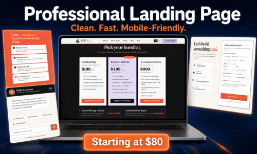 Professional Landing Page and Business Website — Starting at $80