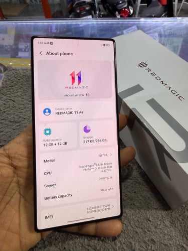 Redmagic 11 Air 5G Ram12G Memory256G Global Sim2 មានឆ្នាំងសាក