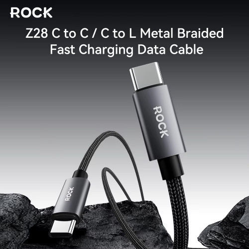Rock type-C to lightning PD 27W metal braided