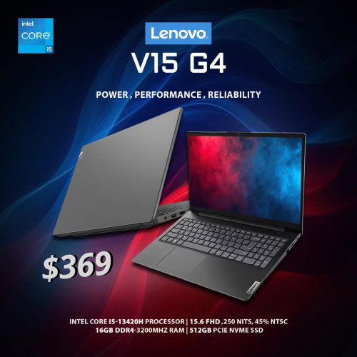 The Lenovo V15 Business | i5 13420H 16GB 512GB 15.6" = $369 (used) & $569 (new)