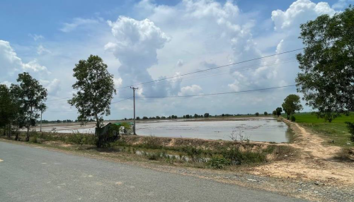 ដីជាប់ផ្លូវកៅស៊ូ លក់ក្រោមទីផ្សារ ព្រោះម្ចាស់ប្រញាប់លុយ (តម្លៃទីផ្សារ $១០/1ម2 នេះលក់តែ $៧/1ម2 ចចារ)