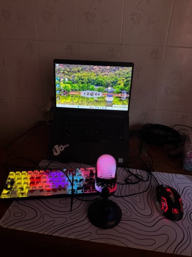 លក់ computer + mouse + microphone + keyboard + mouse pad