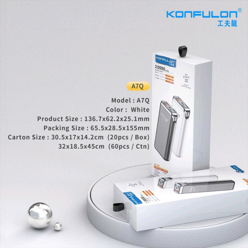22.5w 20000mah powerbank type-c in& output