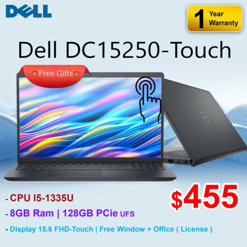 Dell DC15250 ថ្មីធានា១ឆ្នាំ VIP { C5-1335U | 8GB | 128GB }