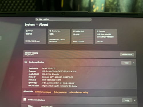 Thunderobot 17-13620H Ram 32G m.2 1T RTX 4060 8G 165hz 800$