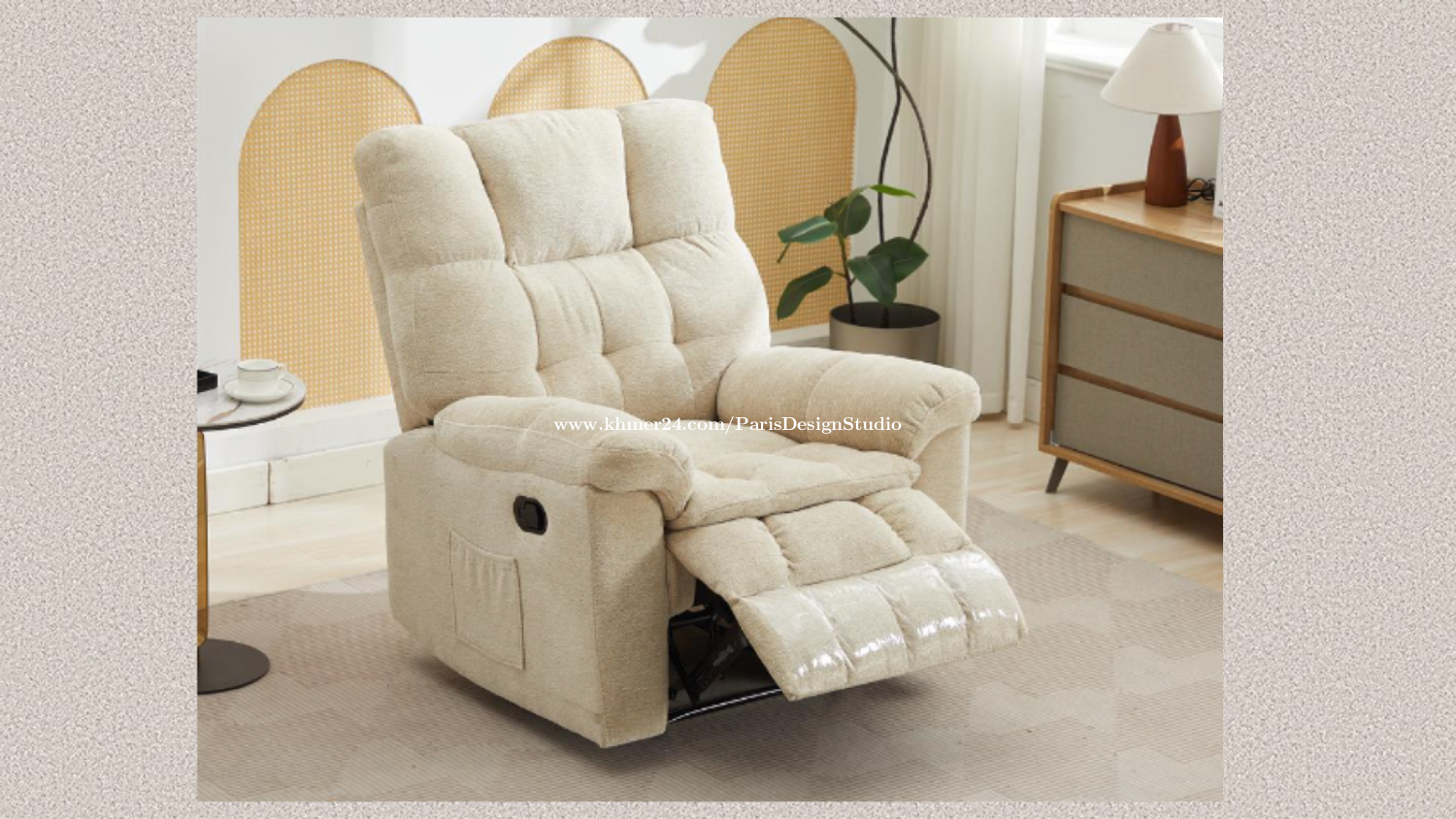 "Paris Design Studio" RECLINER FURDINI PUFF BEIGE