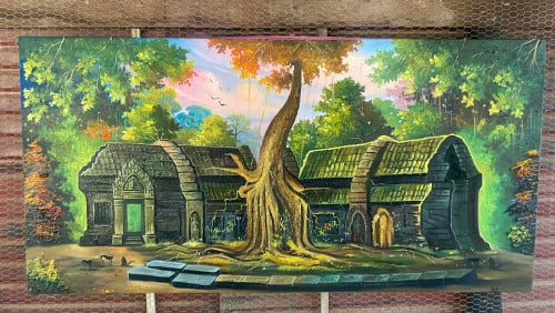 រូបគំនូ ទំហំ 70 x 140 cm Painting size 70 x 140 cm, thick ink