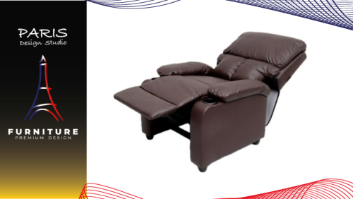 "Paris Design Studio" 1-SEATER RECLINER U-RO DECOR ANGOLA 000002002 BLACK