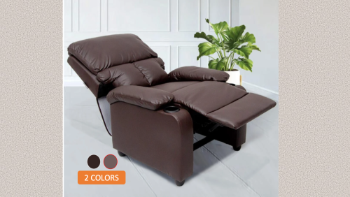 "Paris Design Studio" 1-SEATER RECLINER U-RO DECOR ANGOLA 000002002 BLACK
